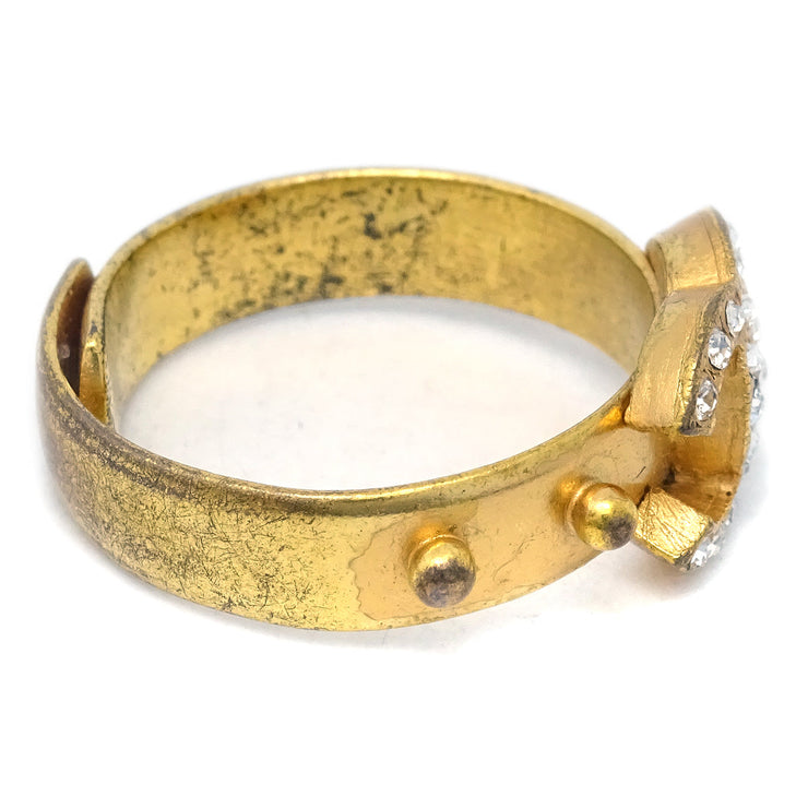Chanel Ring Rhinestone Gold #52 #12 02P