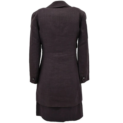 Chanel Spring 1998 Jacket Skirt Suit Brown #38