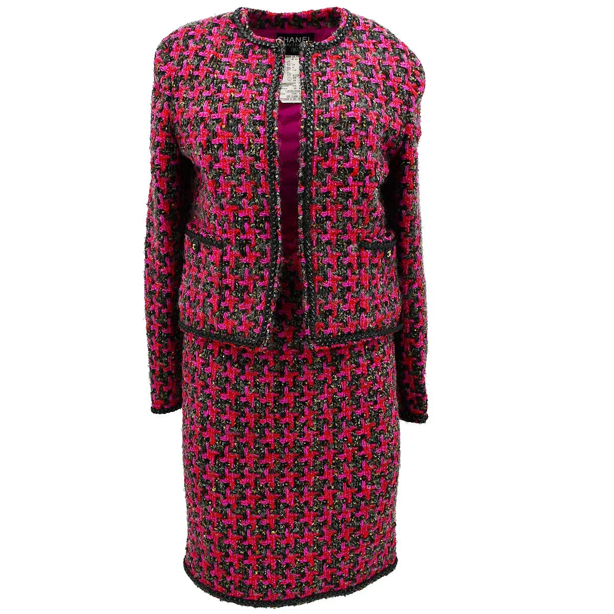 Chanel 1994 Open Front Jacket Skirt Suit #38