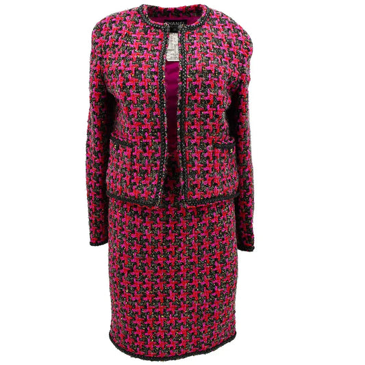 Chanel 1994 Open Front Jacket Skirt Suit #38