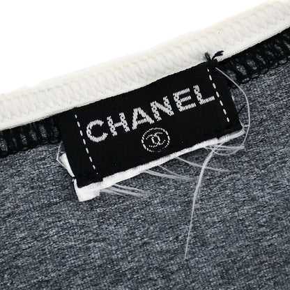 Chanel V-neck Sleeveless Dress Gray