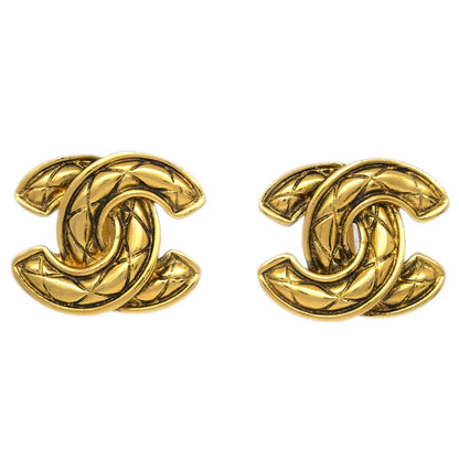 Chanel CC Earrings Clip-On Gold 2459