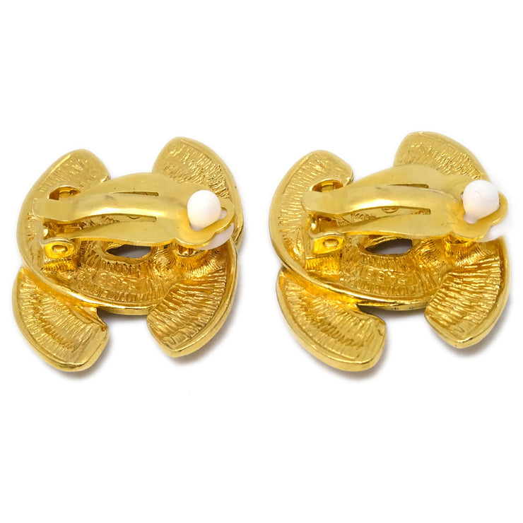 Chanel CC Earrings Clip-On Gold 2459