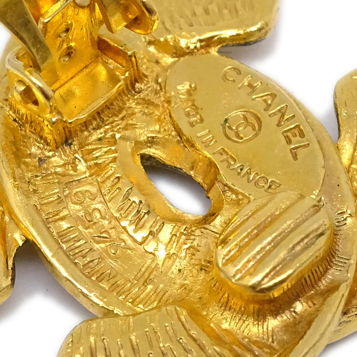 Chanel CC Earrings Clip-On Gold 2459