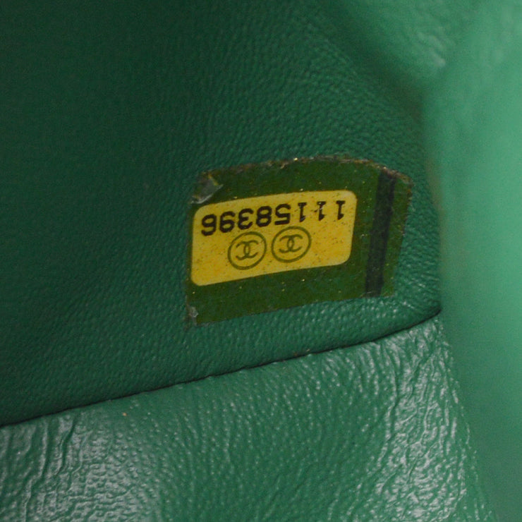 Chanel Green Lambskin East West Shoulder Bag