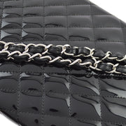 Chanel Black Patent Leather Double Chain Shoulder Bag