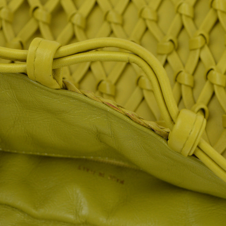 Chanel Green Lambskin Braided Shoulder Bag
