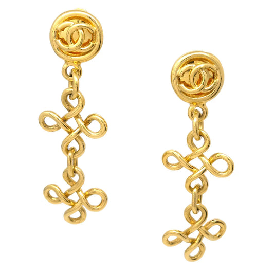 Chanel Dangle Earrings Clip-On Gold 93P/2930