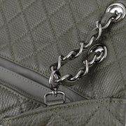Chanel Gray Calfskin XXL Single Flap Shoulder Bag