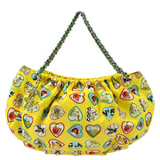 Chanel 2006 Yellow Canvas Valentine Chain Handbag