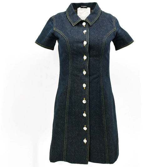 Chanel Denim Dress Navy #36