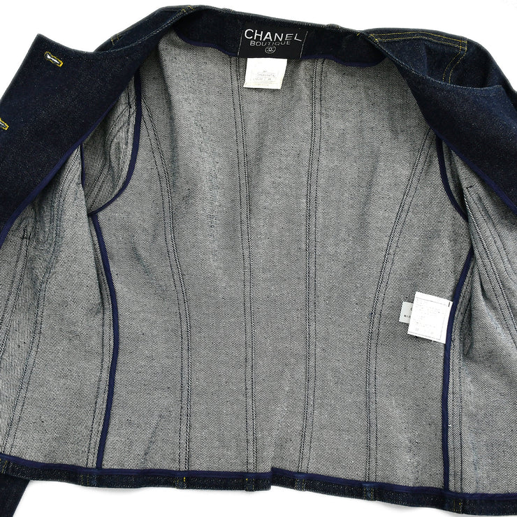 Chanel Spring 1996 Collarless Denim Jacket #38