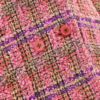 Chanel Fall 1994 single-breasted tweed boucle jacket #40