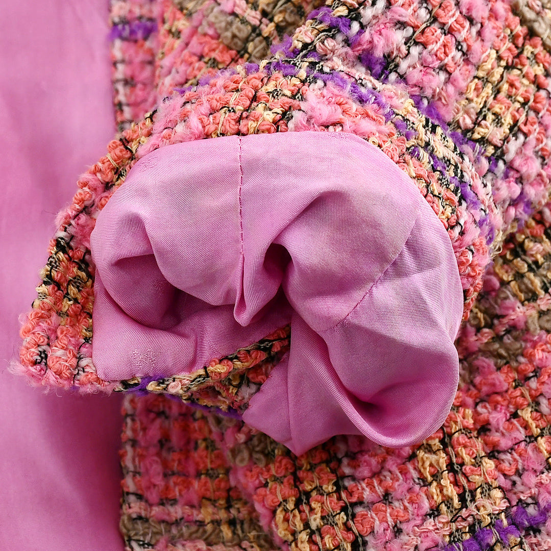 Chanel Fall 1994 single-breasted tweed boucle jacket #40