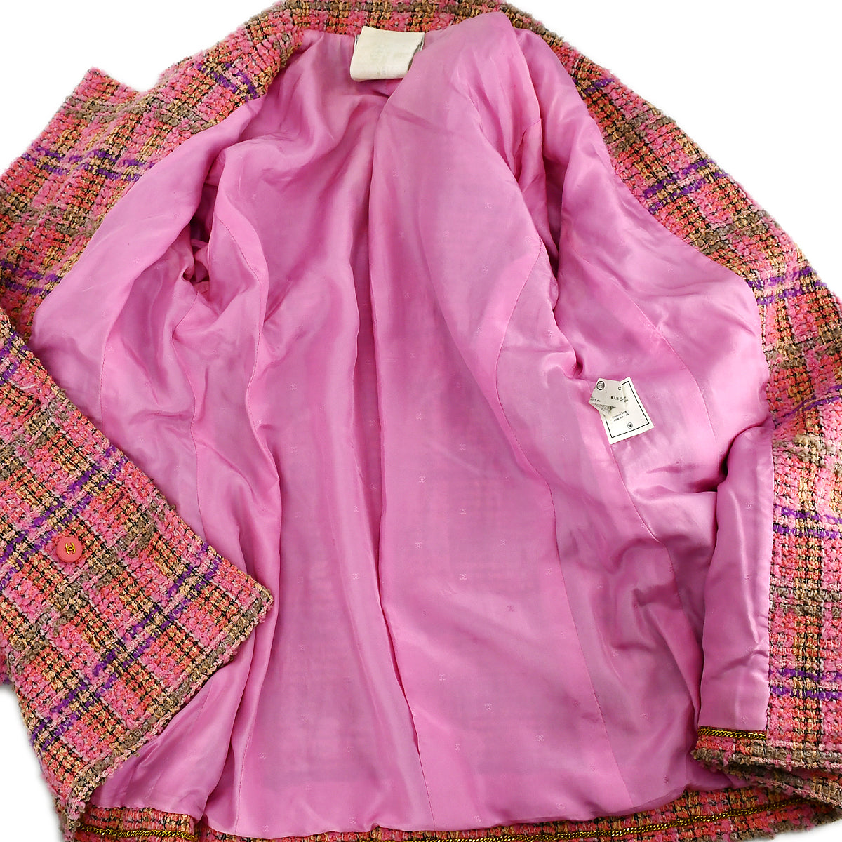 Chanel Fall 1994 single-breasted tweed boucle jacket #40