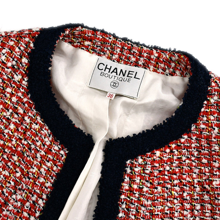Chanel Collarless Jacket Red 95C #38