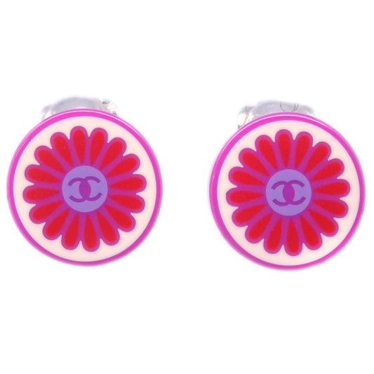 Chanel Button Earrings Clip-On Pink 04P
