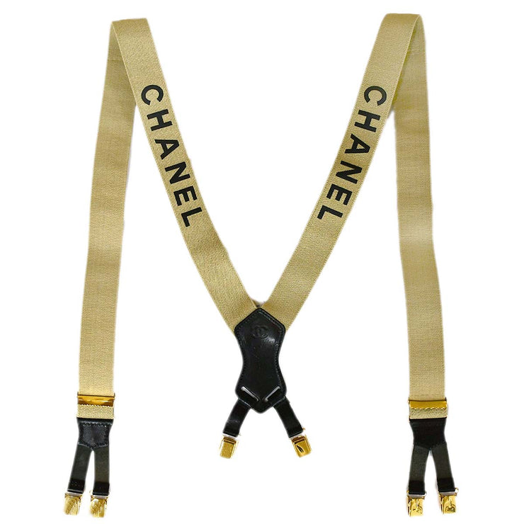 Chanel Beige Suspenders Small Good