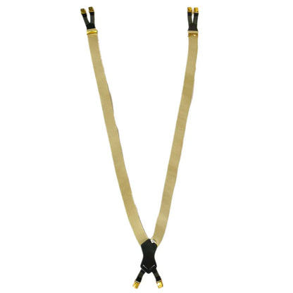 Chanel Logo Suspenders Beige