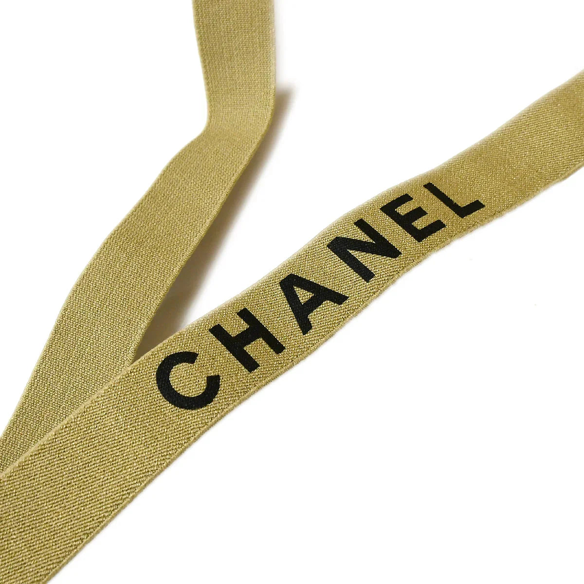 Chanel Logo Suspenders Beige