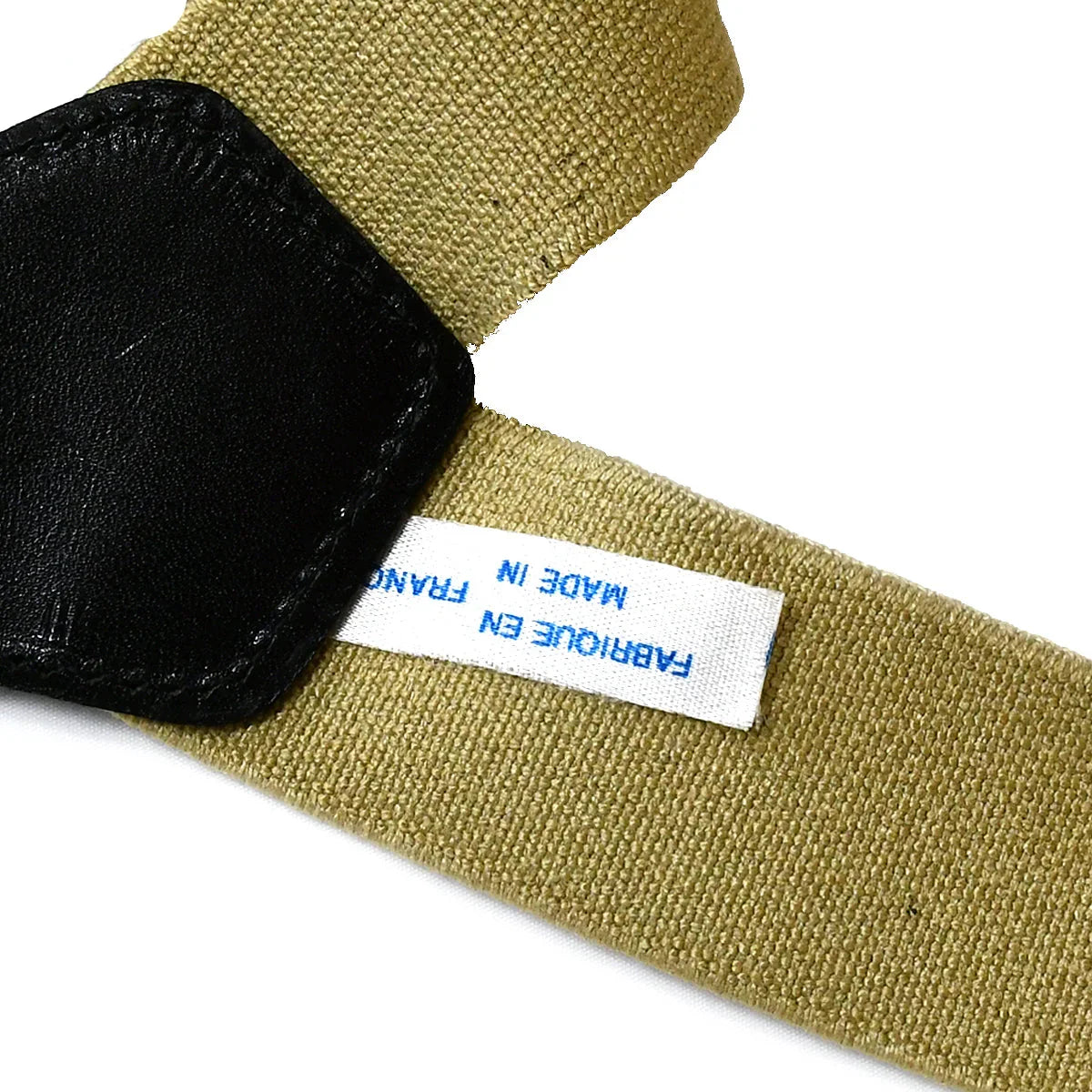 Chanel Logo Suspenders Beige