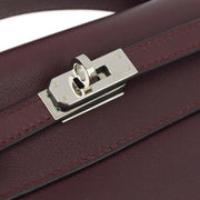 Hermes Prune Swift Kelly Pochette Handbag