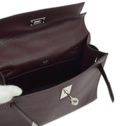 Hermes 2004 Prune Swift Kelly Pochette Handbag