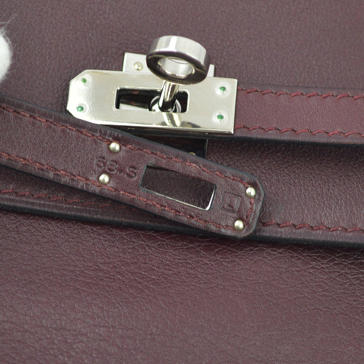 Hermes Prune Swift Kelly Pochette Handbag