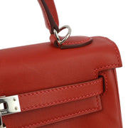 Hermes 2008 Rouge Vif Swift Kelly 25 Retourne 2way Shoulder Handbag