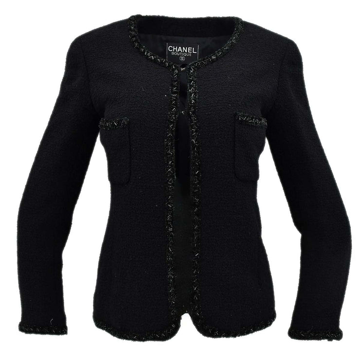 Chanel Collarless Jacket Black