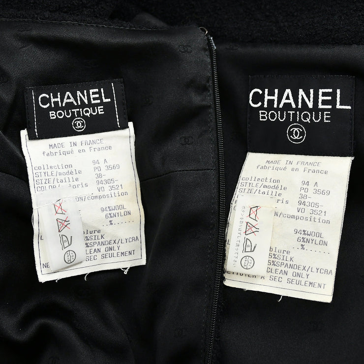 Chanel Fall 1994 off-center jacket skirt suit #38