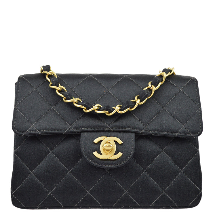 Chanel 2000-2001 Satin Mini Classic Square Flap Shoulder Bag 17