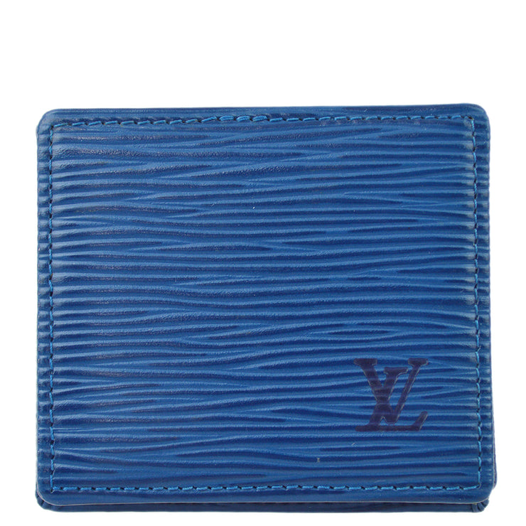 Louis Vuitton 1998 Blue Epi Porte Monnaie Boite Coin Wallet M63695