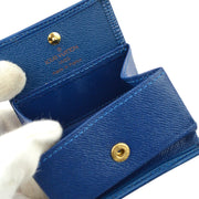 Louis Vuitton 1998 Blue Epi Porte Monnaie Boite Coin Wallet M63695