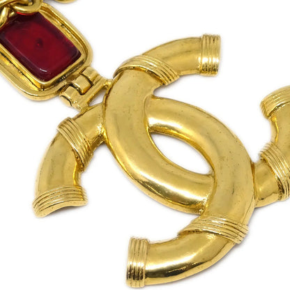 Chanel Gripoix Gold Chain Pendant Necklace 94A