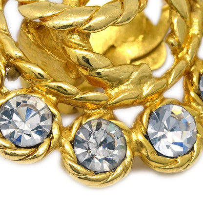 Chanel Gold Earrings Clip-On Rhinestone 29