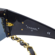 Chanel Chain Sunglasses Eyewear Black Small Good