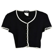 Chanel Cropped T-shirt Black 95P #40