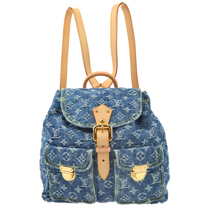 Louis Vuitton * 2006 Blue Monogram Denim Sac a Dos GM Backpack M95056
