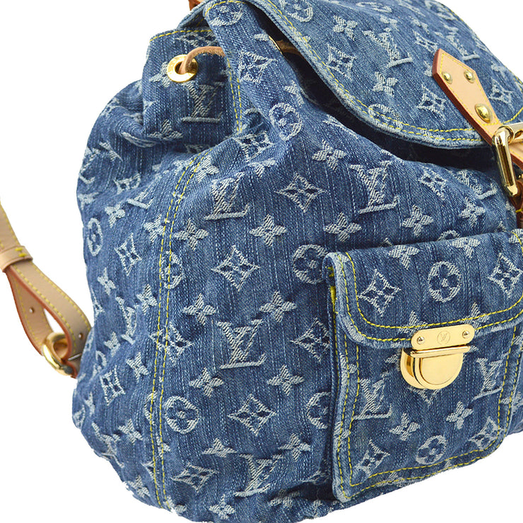 Louis Vuitton * Blue Monogram Denim Sac a Dos GM Backpack M95056