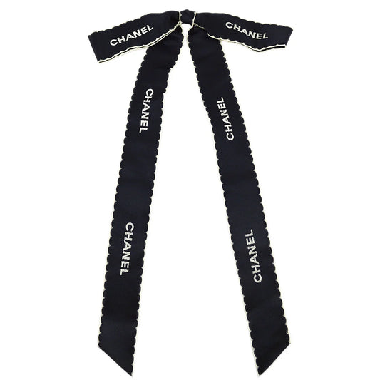 Chanel Bow Brooch Pin Navy
