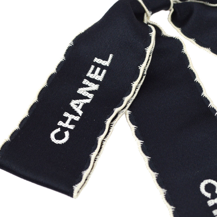 Chanel Bow Brooch Pin Navy