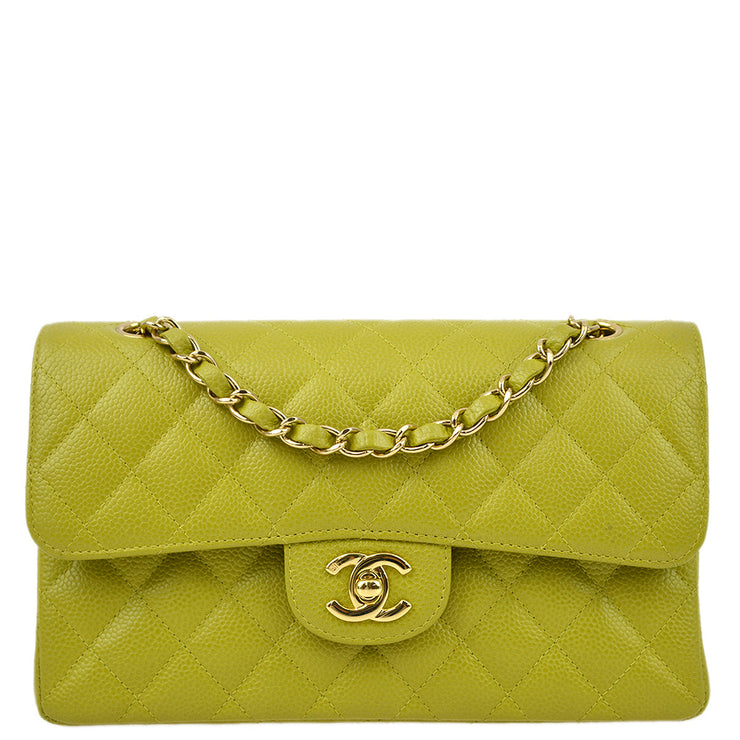Chanel * 2003-2004 Green Caviar Small Classic Double Flap Bag