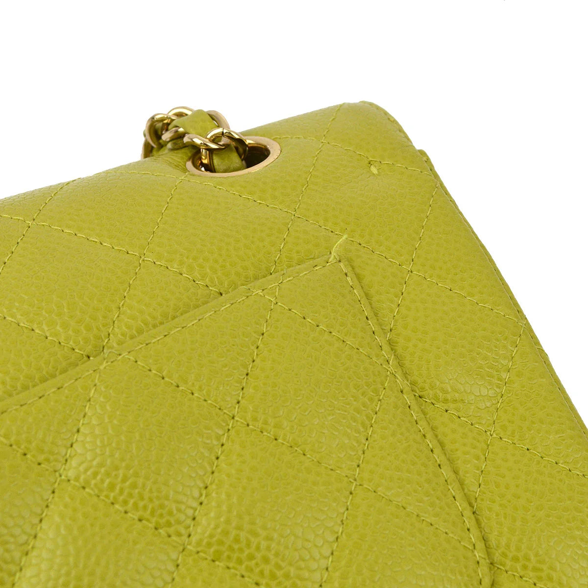 Chanel * 2003-2004 Green Caviar Small Classic Double Flap Bag