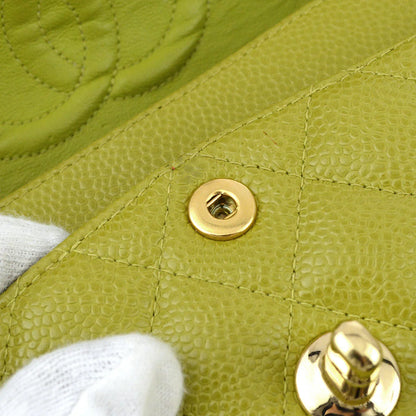 Chanel * 2003-2004 Green Caviar Small Classic Double Flap Bag