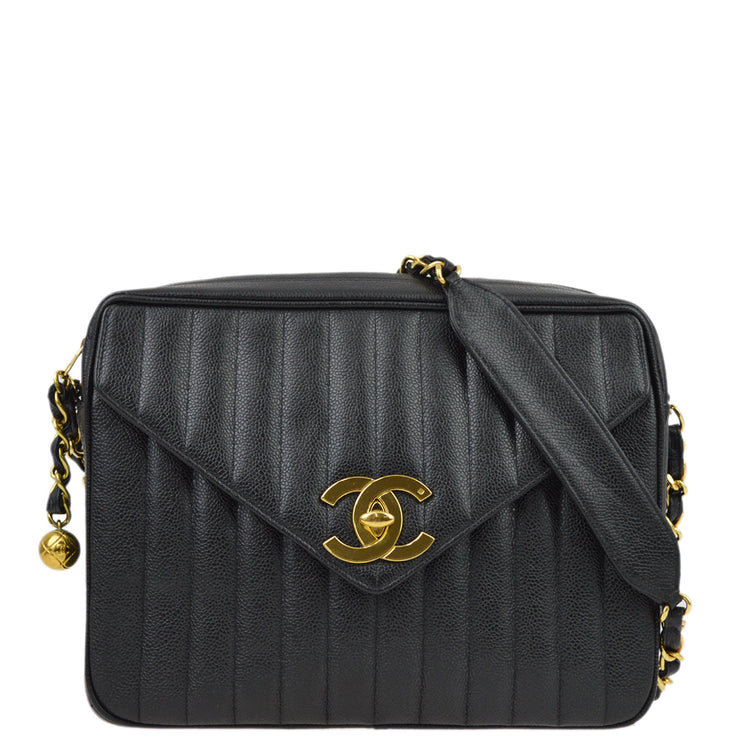 Chanel Black Caviar Mademoiselle Jumbo Shoulder Bag