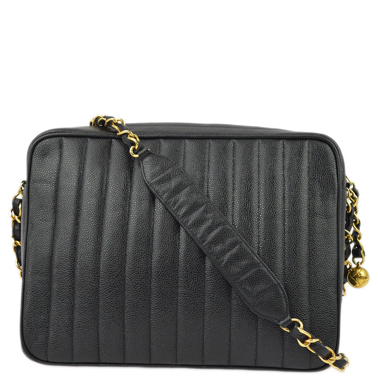 Chanel Black Caviar Mademoiselle Jumbo Shoulder Bag