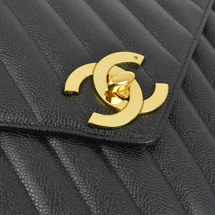 Chanel Black Caviar Mademoiselle Jumbo Shoulder Bag