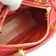 Christian Dior * Red Python Lady Dior Cannage Handbag