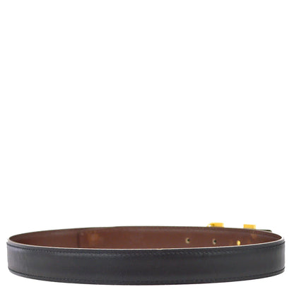 Hermes 2000 Black Box Calf Constance Reversible Belt #65 Small Good